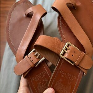 Tan Leather Vince Camuto Sandals with Buckle